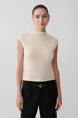 Sonny Short Sleeve Knit Top - Cream