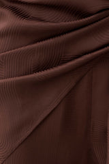 Gia Wrapped Tie Satin Pants - Chocolate