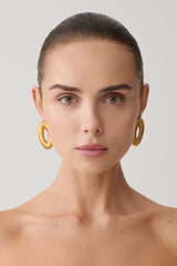 Yara Metal Wounded Stud Earring - Gold