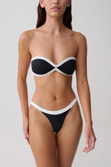 Briar Strapless Bikini Top - Black/White