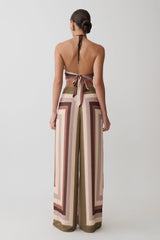 Rachel Chiffon Straight Leg Pants - Multi Stripe