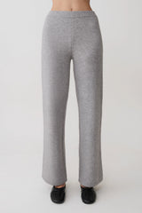 Evan Knit Wide Leg Pants - Grey Marle
