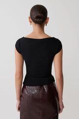 Romana Short Sleeve Mesh Top - Black