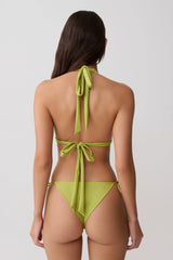 Blossom Side Tie Bikini Bottom - Green