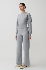 Kerrymae Straight Leg Knit Pants - Grey Marle
