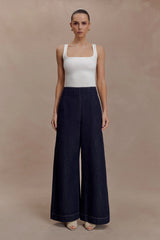 Maral High Waisted Dart Jeans - Washed Indigo Blue