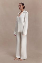 Bianka V Neck Knit Jumper - Off White