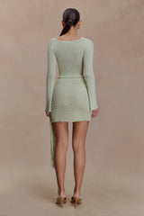 Elowen Knit Cowl Long Sleeve Top - Pastel Green