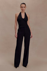 Cressida Crepe Halter Top - Black
