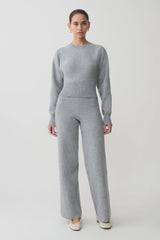 Kerrymae Straight Leg Knit Pants - Grey Marle