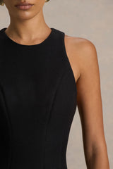 Leilani | Black Round-Neck Mini Skater Dress
