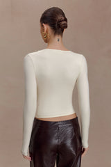 Kaylen Knit Long Sleeve Top - Ivory