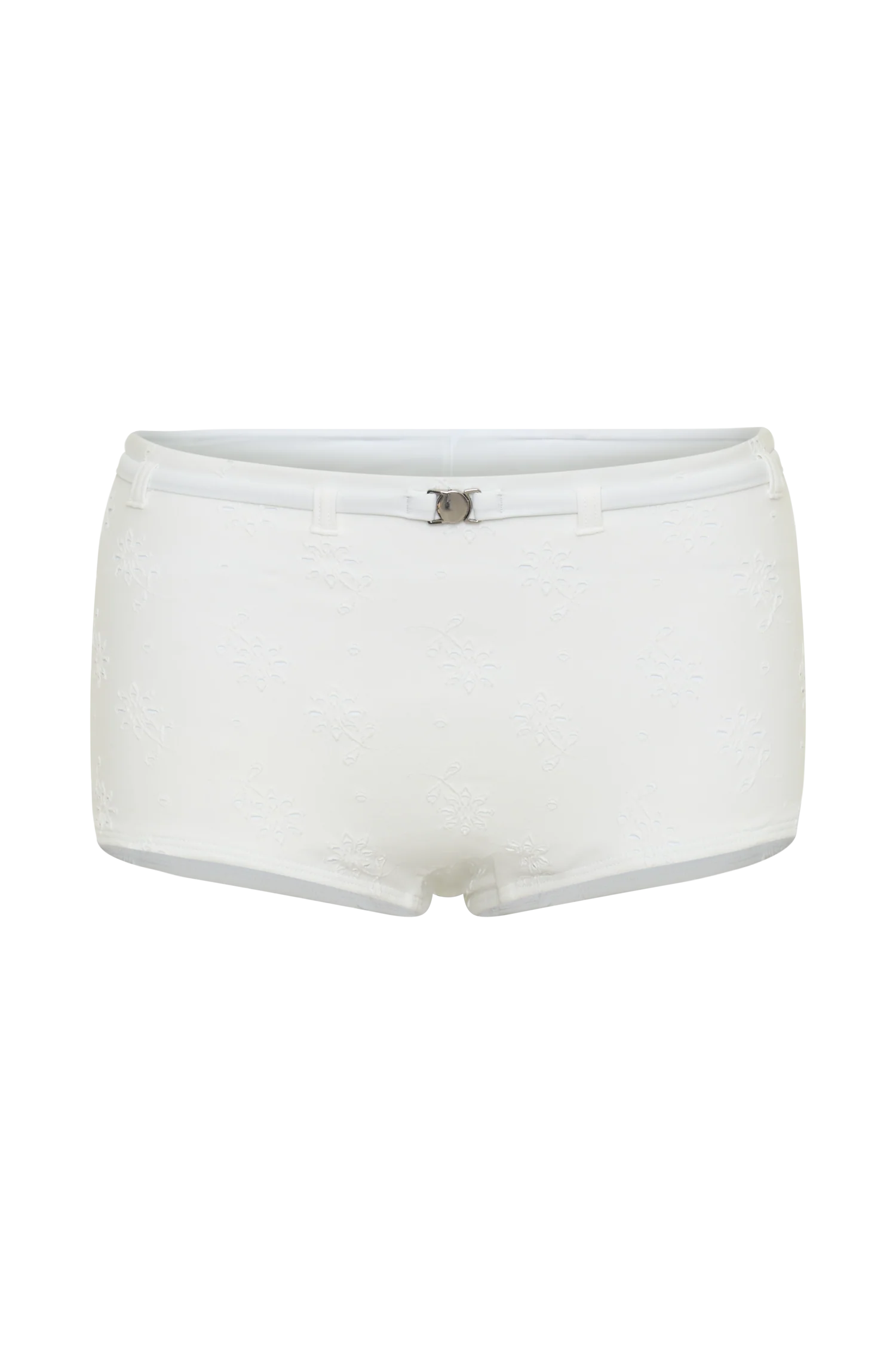 Frost Mini Bikini Shorts - White Textured Fabric