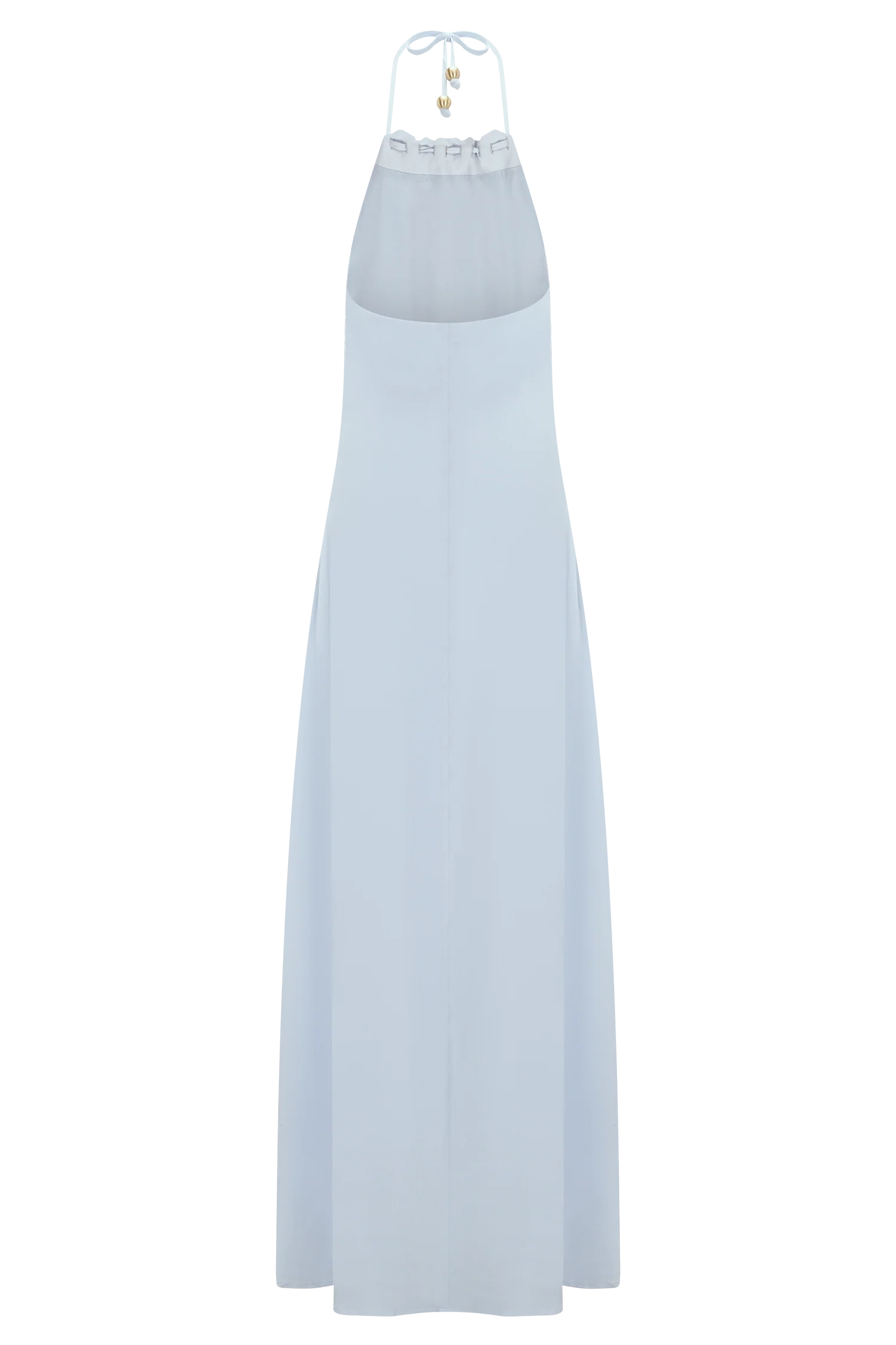 Abeda Cotton Maxi Dress With Hardware - Pale Blue
