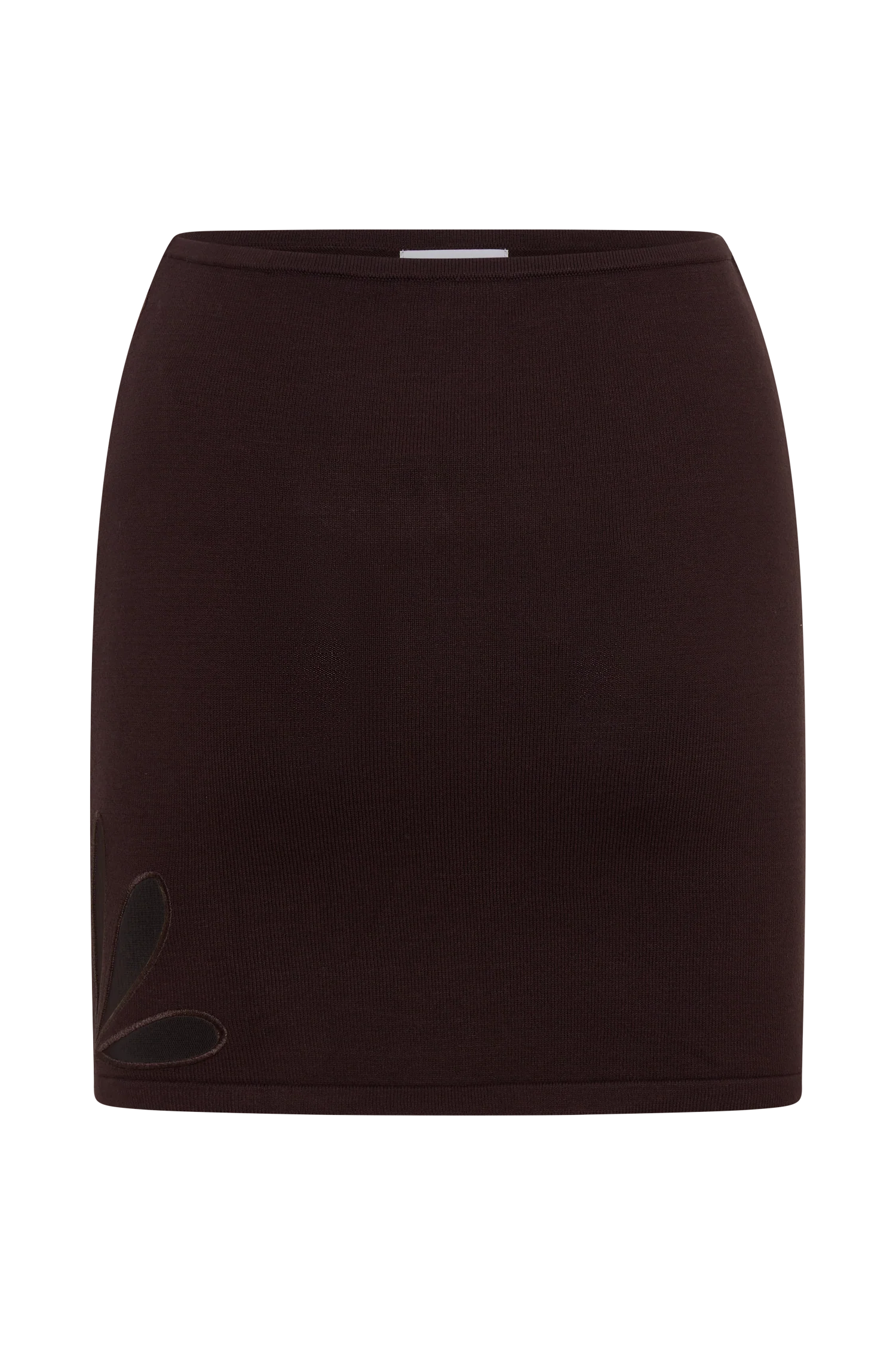Brock Knit Cut Out Mini Skirt - Dark Chocolate
