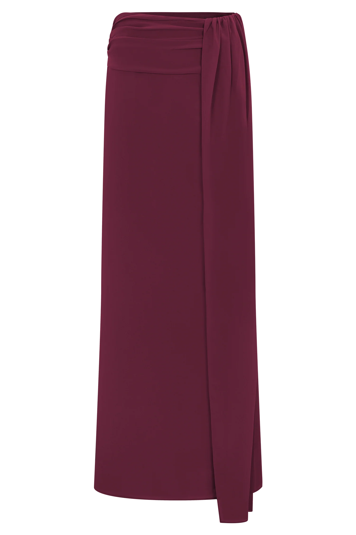 Celina Chiffon Overlay Maxi Skirt - Cherry Red
