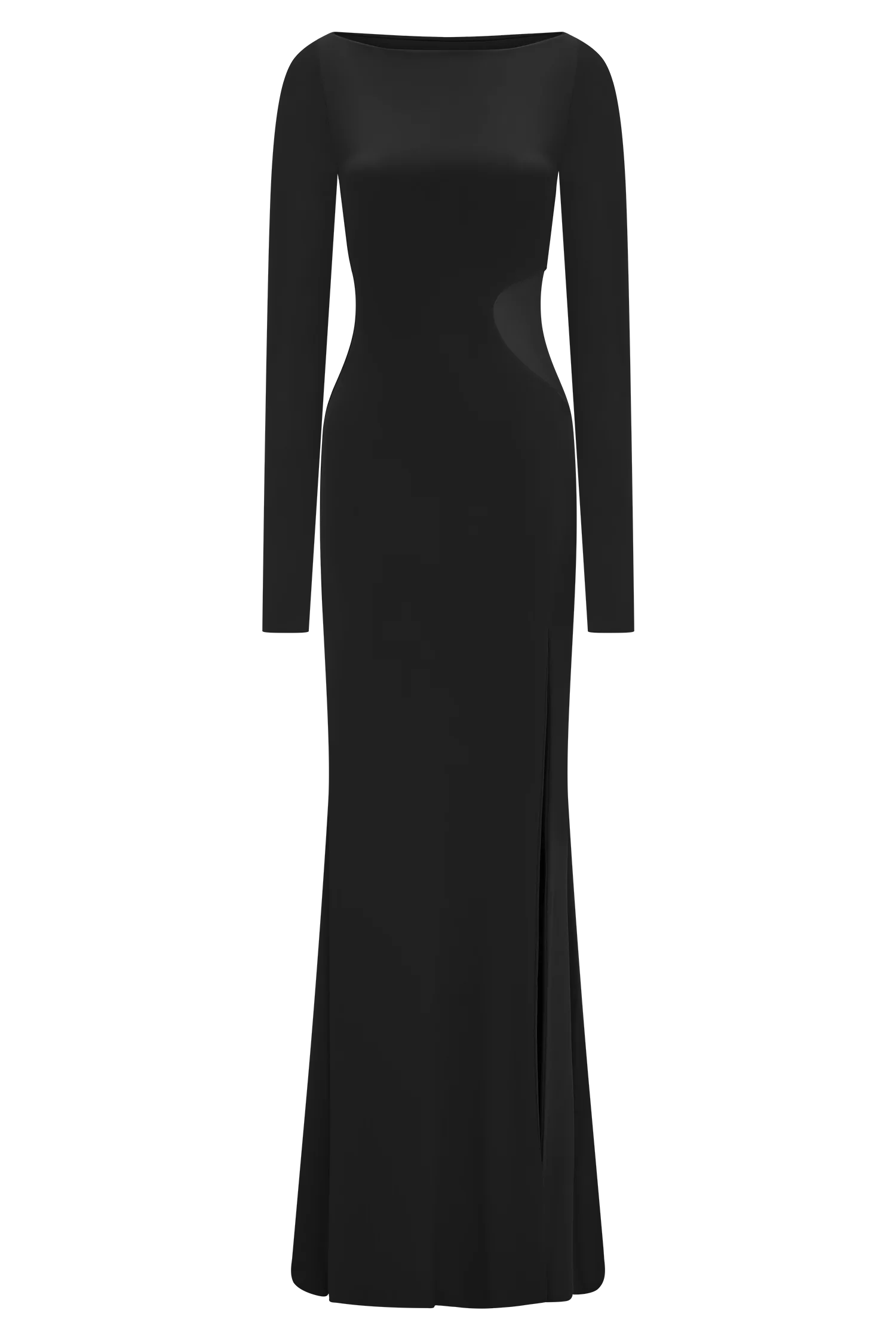 Megan Slinky And Mesh Maxi Dress - Black