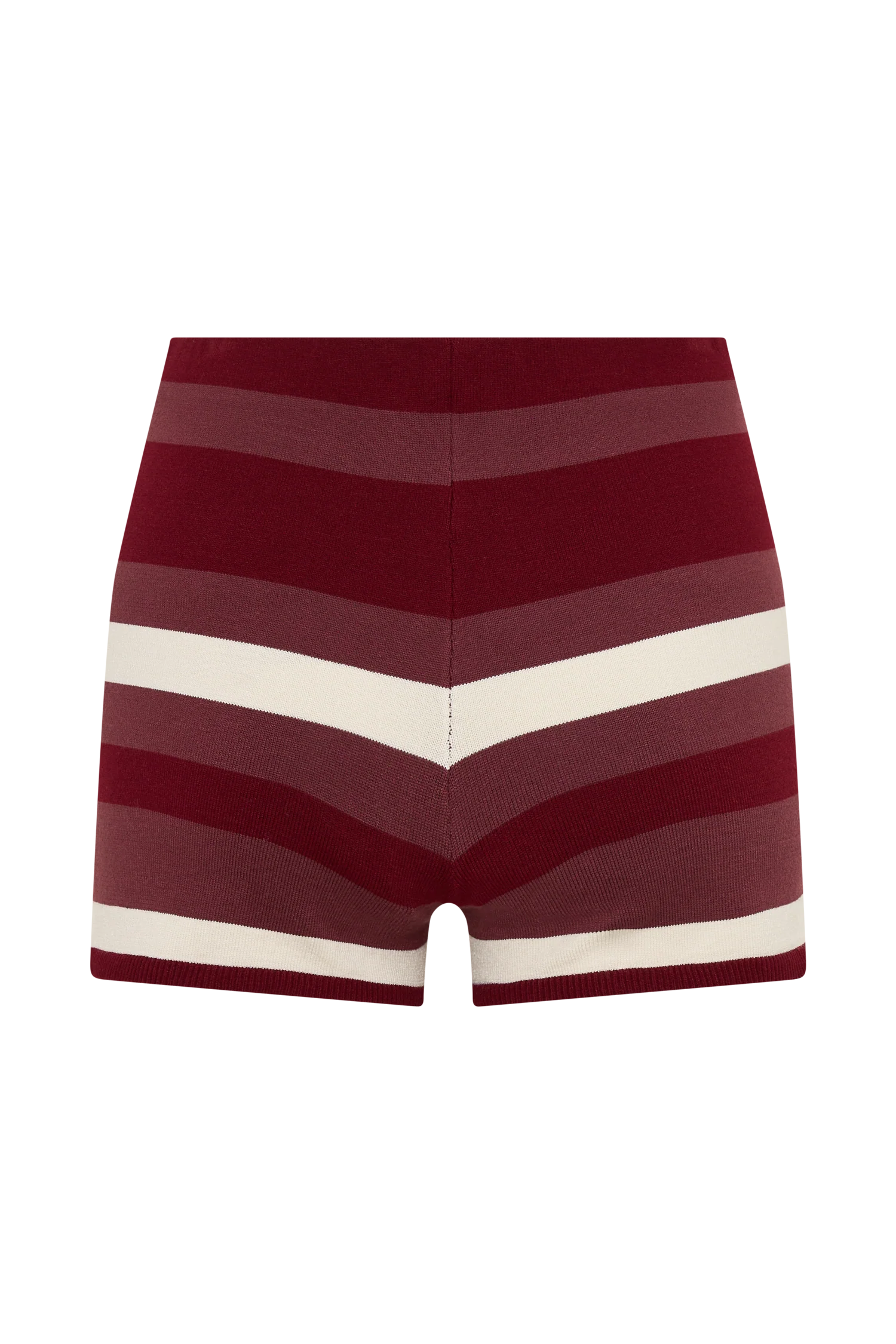 Philly Stripe Knit Short - Burgundy/Cream