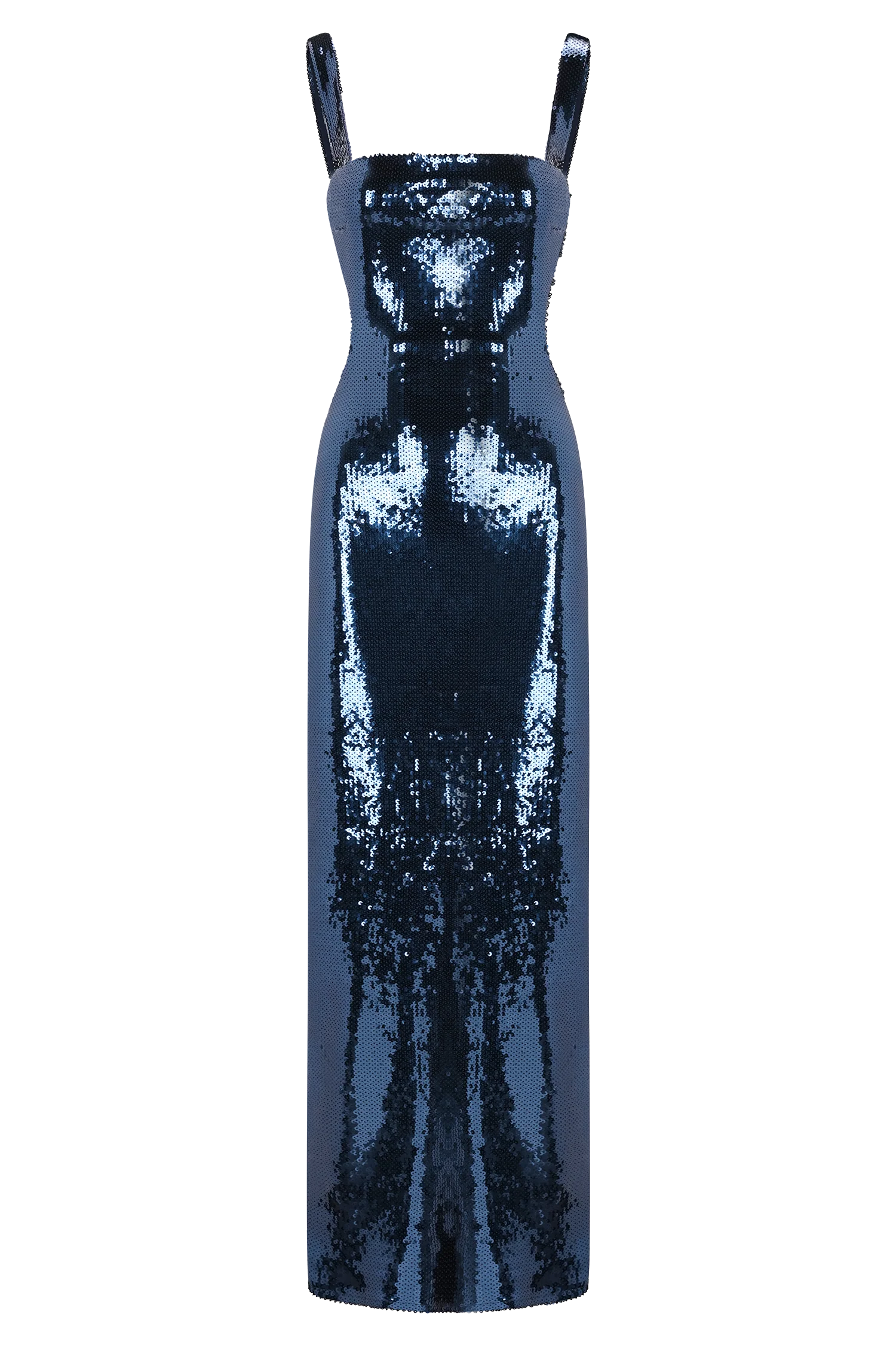 Adoria Sequin Cut Out Maxi Dress - Navy