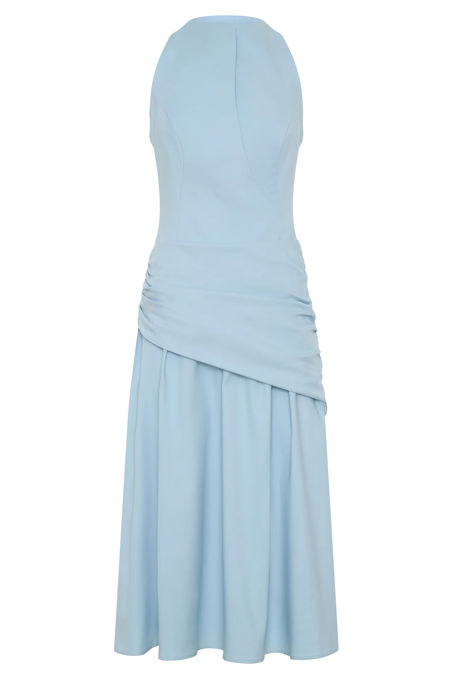 Emily Wrapped Waist Midi Dress - Sky Blue