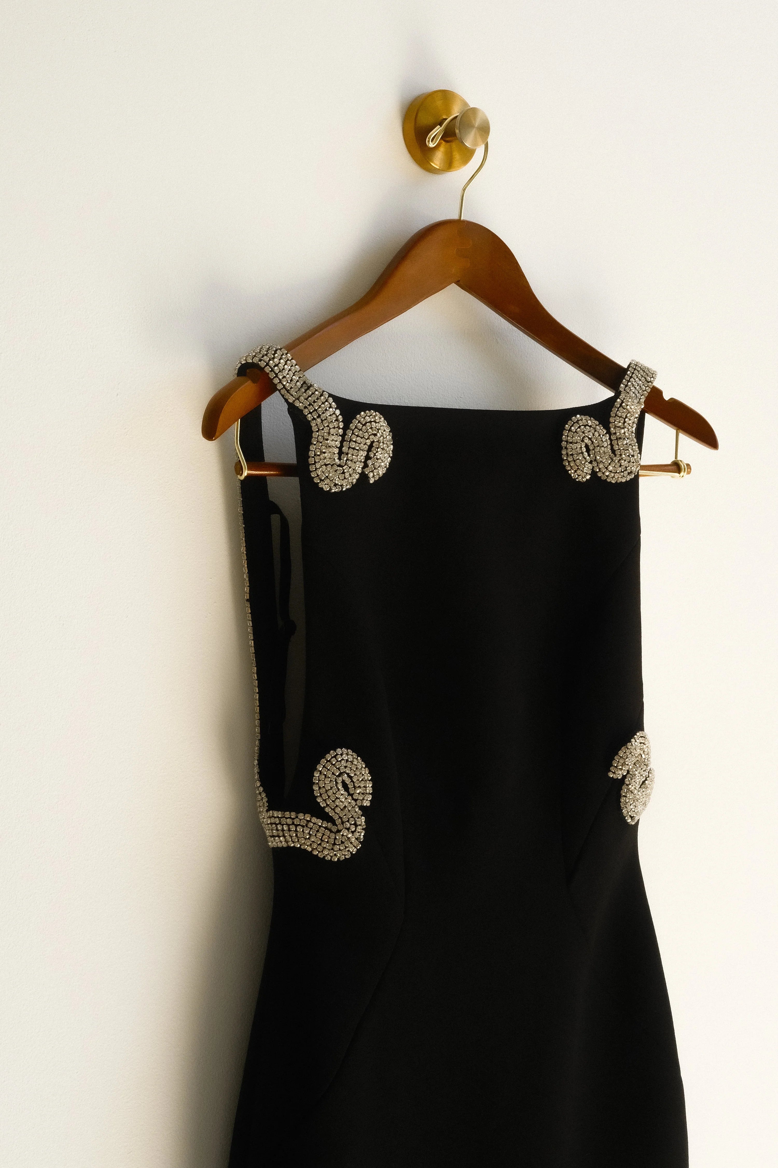 Lorde Embellished Crepe Maxi Dress - Black