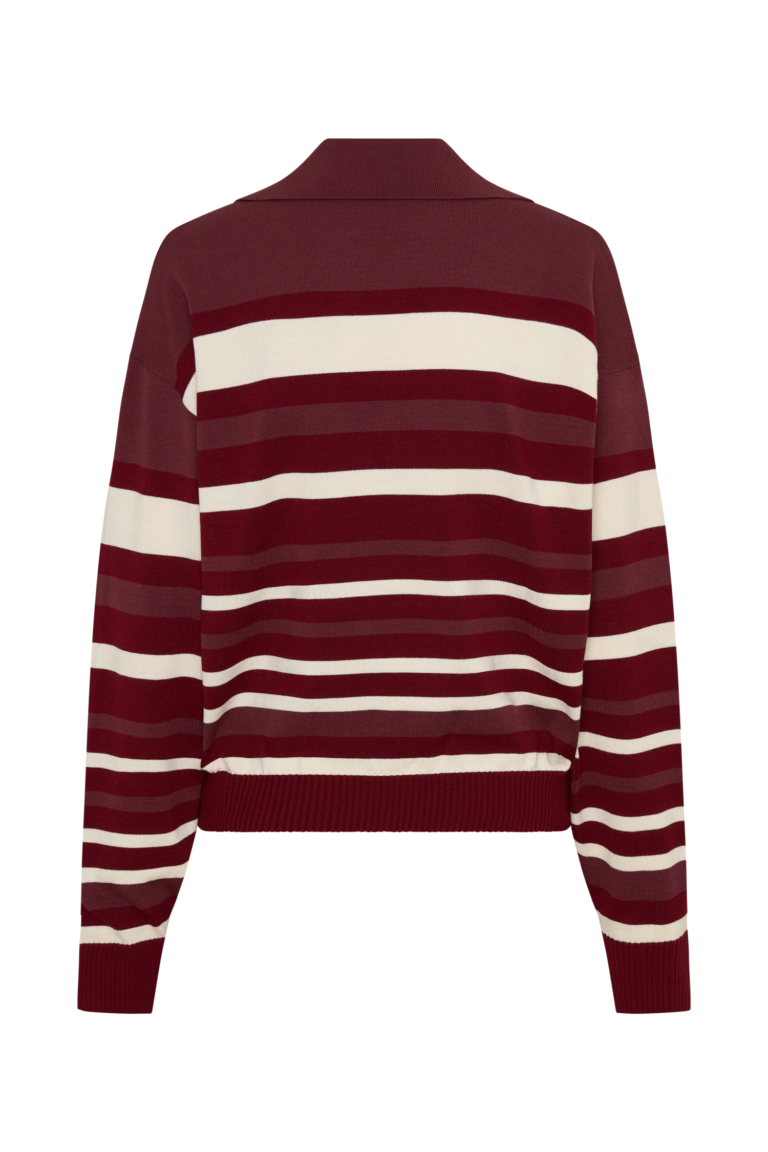 Philly Stripe Long Sleeve Knit Jumper - Burgundy/Cream