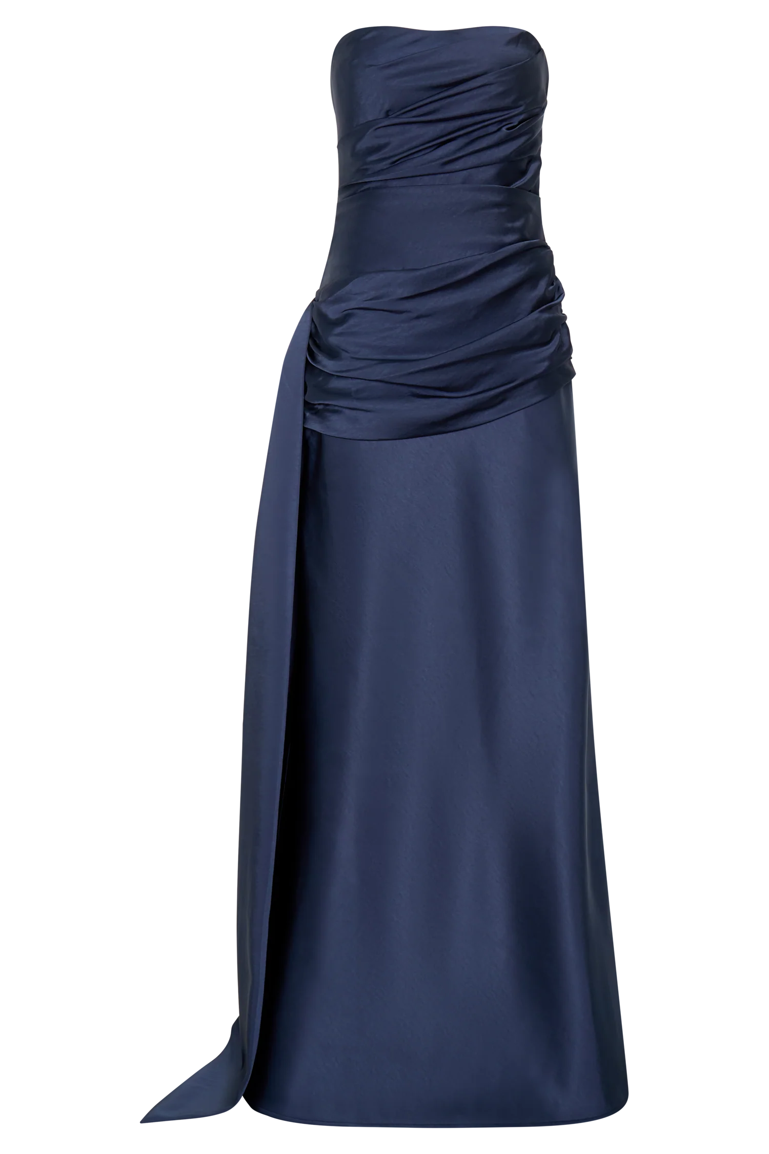 Sarah Strapless Maxi Dress With Waist Tie - Navy