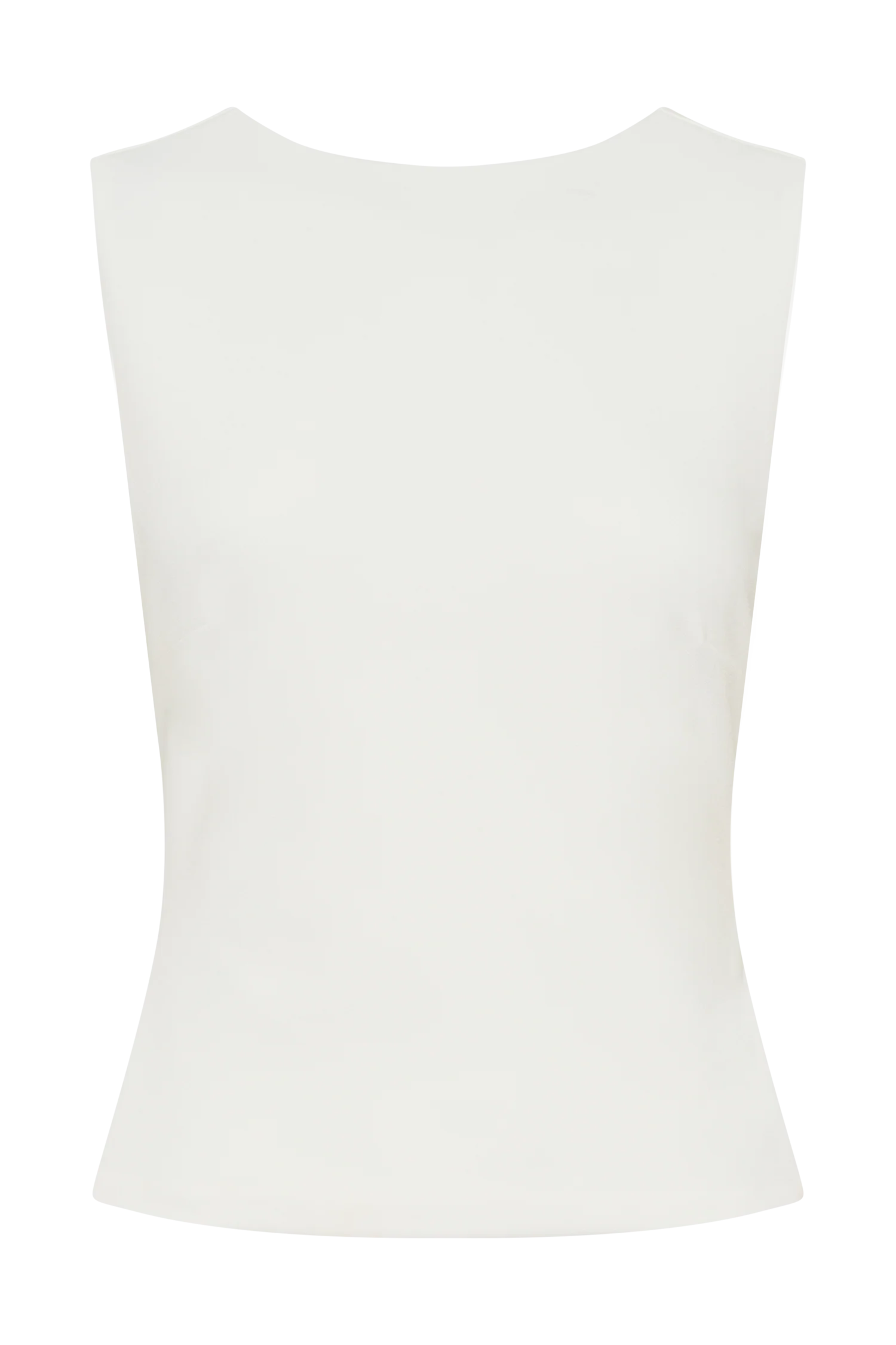 Kyra Open Back Scuba Crepe Top - White