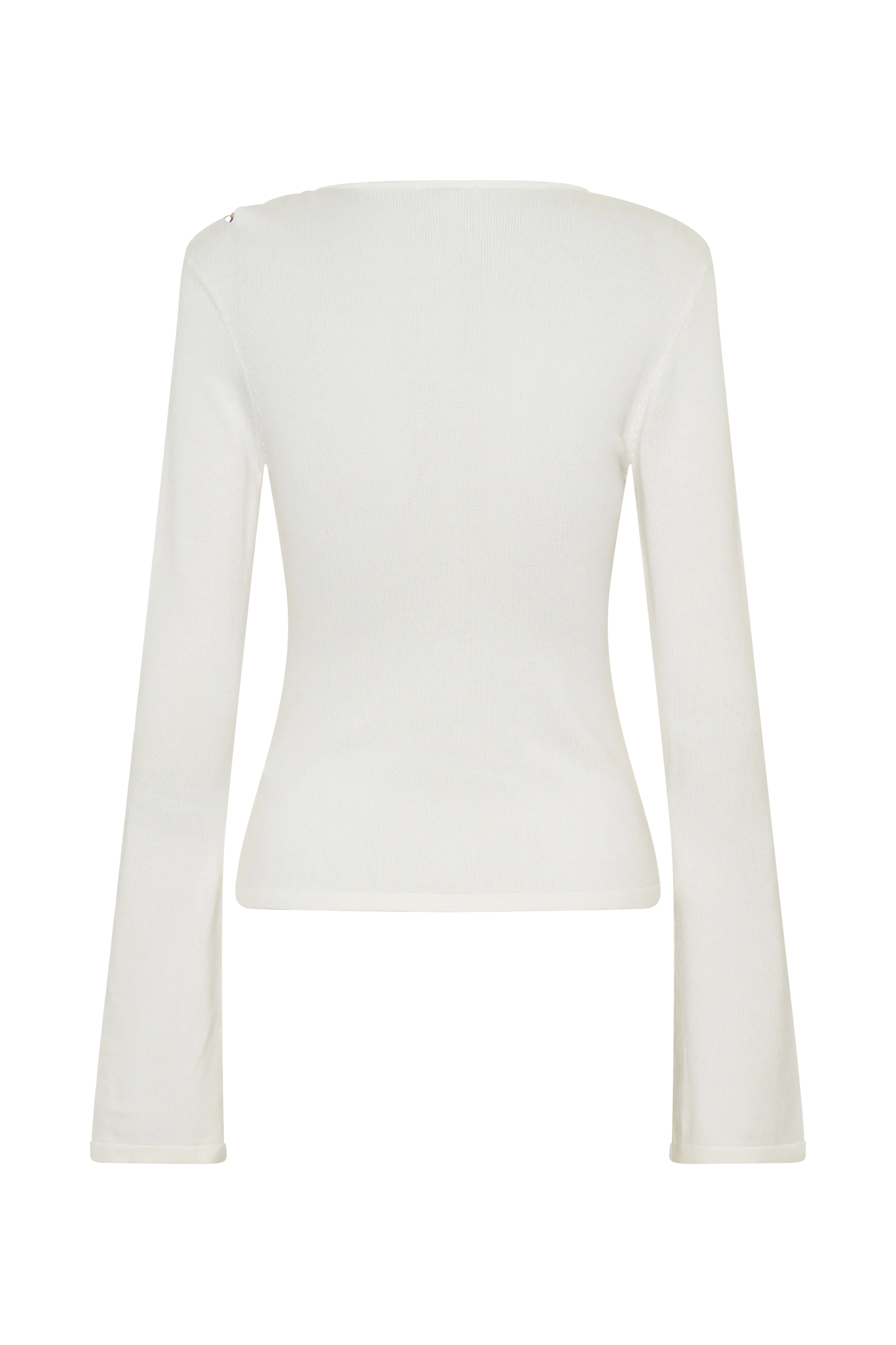 Ricky Knit Long Sleeve Longline Top - Ivory