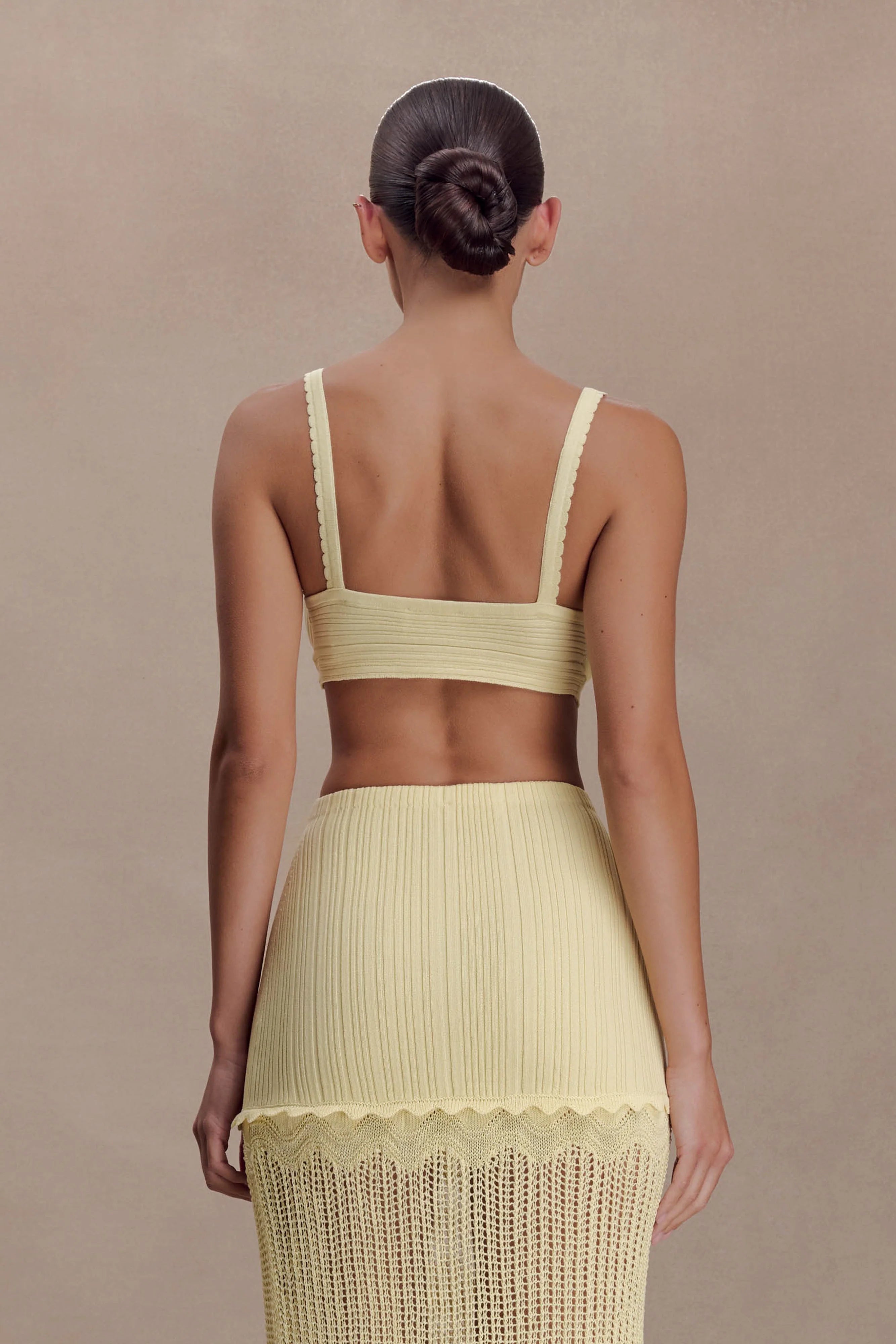 Coleene Pointelle Knit Top - Lemon