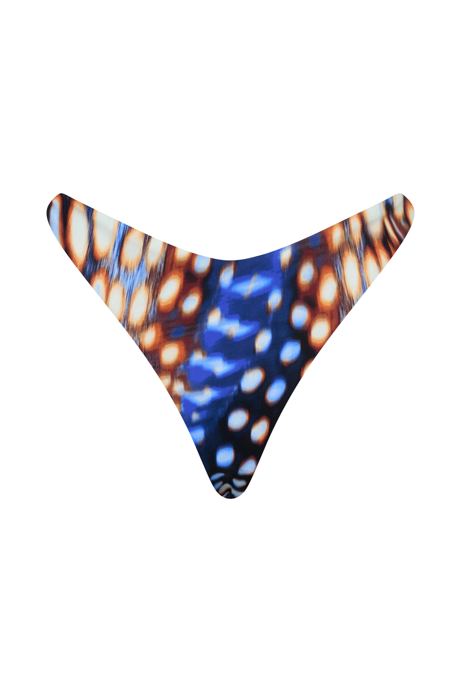 Coralia High Side Thong Bikini Bottom - Blue Abstract Print