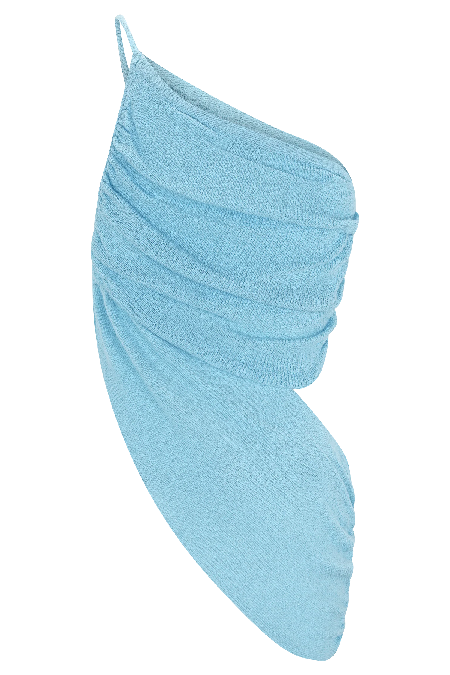 Corah Drape Knit Top - Cyan Blue