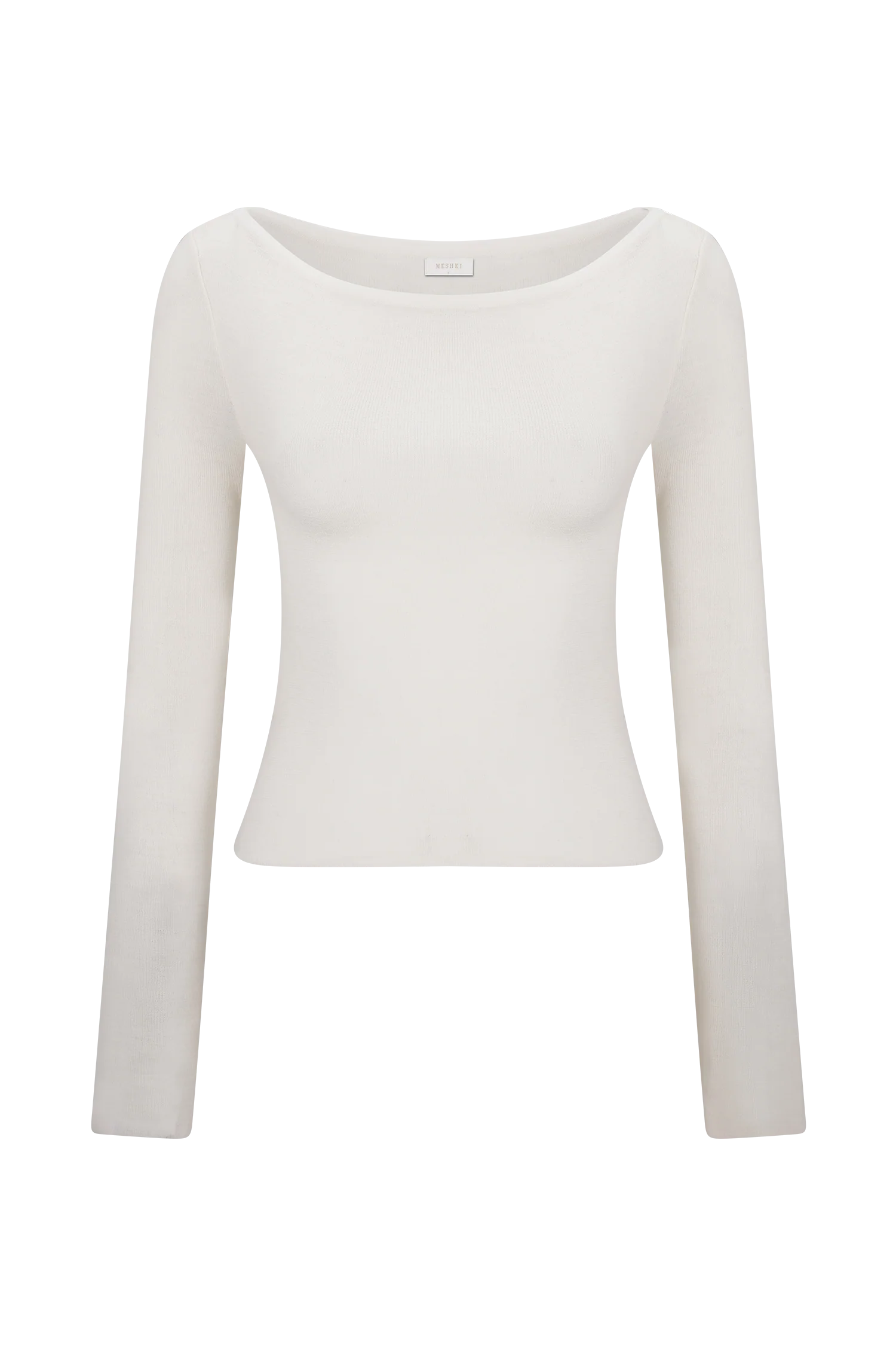 Paedyn Merino Wool Ribbed Long Sleeve Top - Ivory