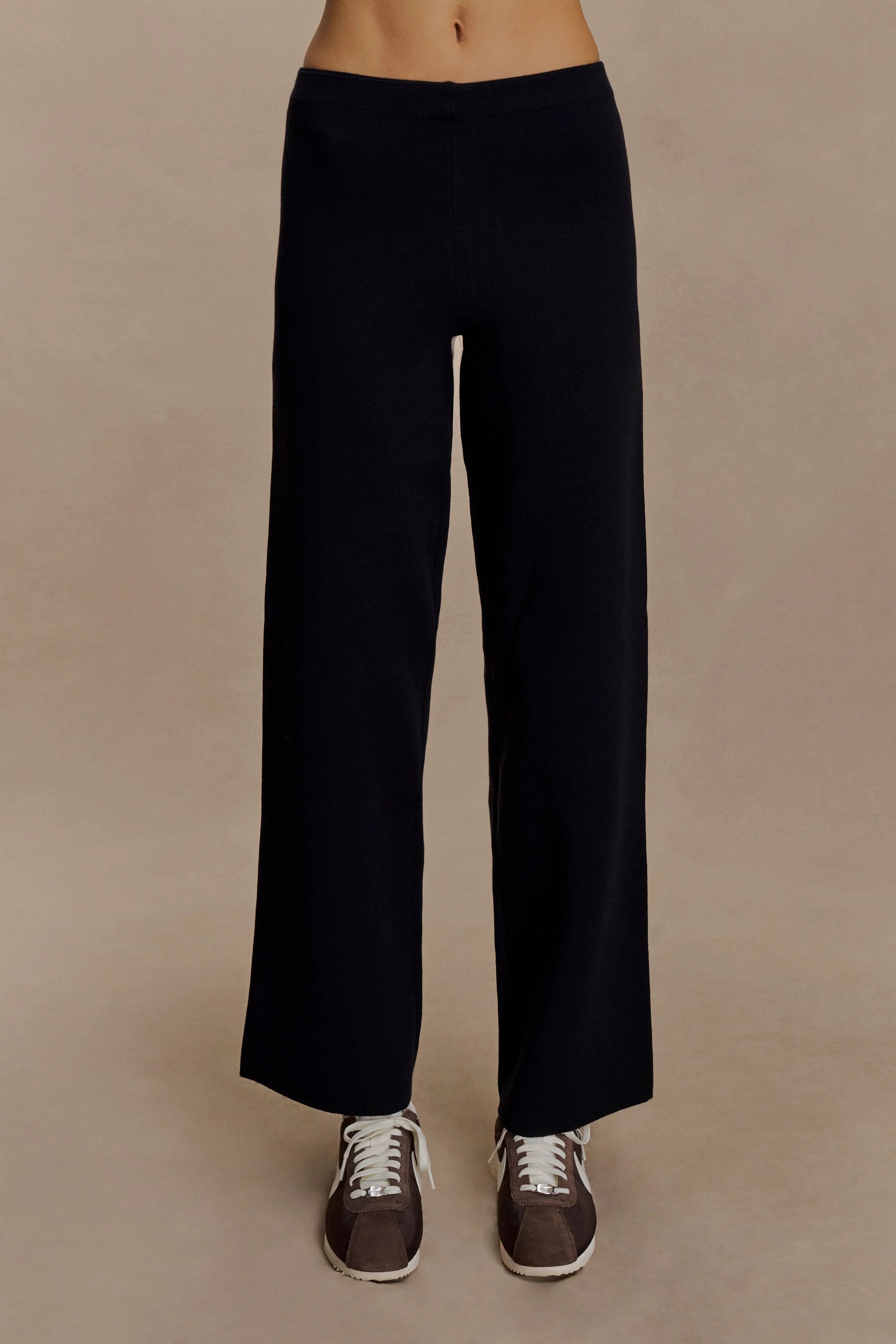 Kerrymae Straight Leg Knit Pants - Black