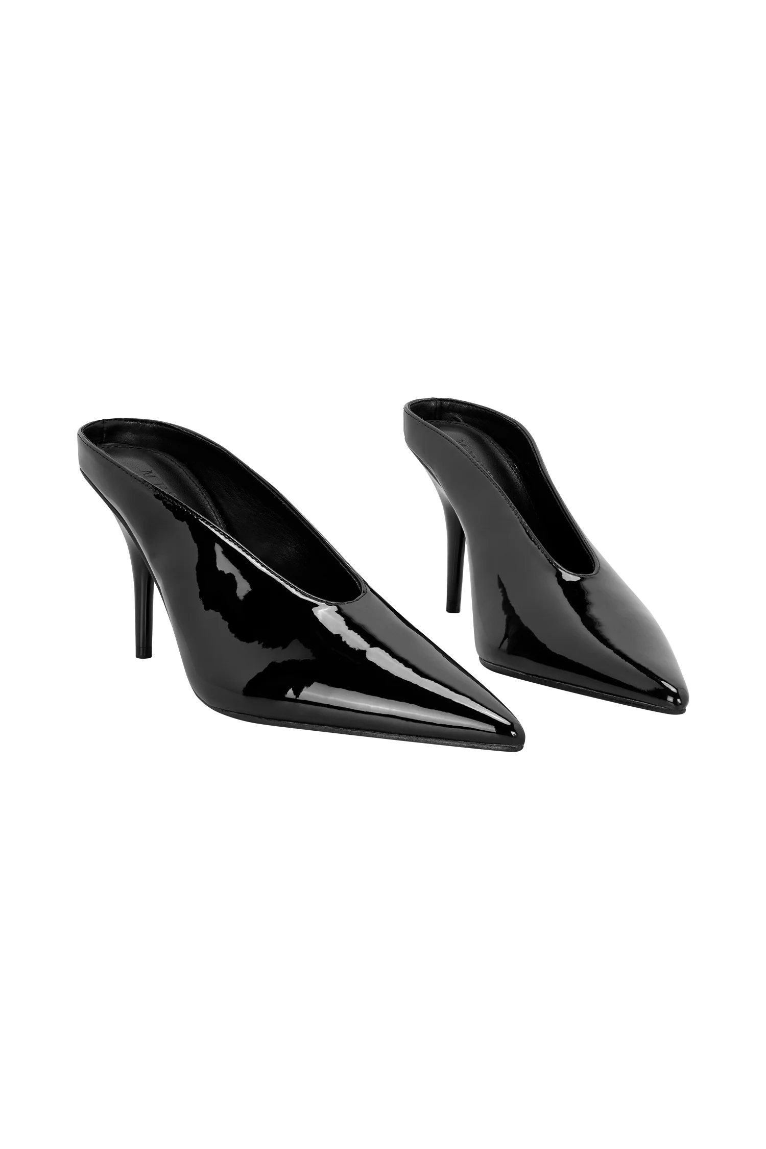 Emerson Patent Faux Leather Point Heel - Black