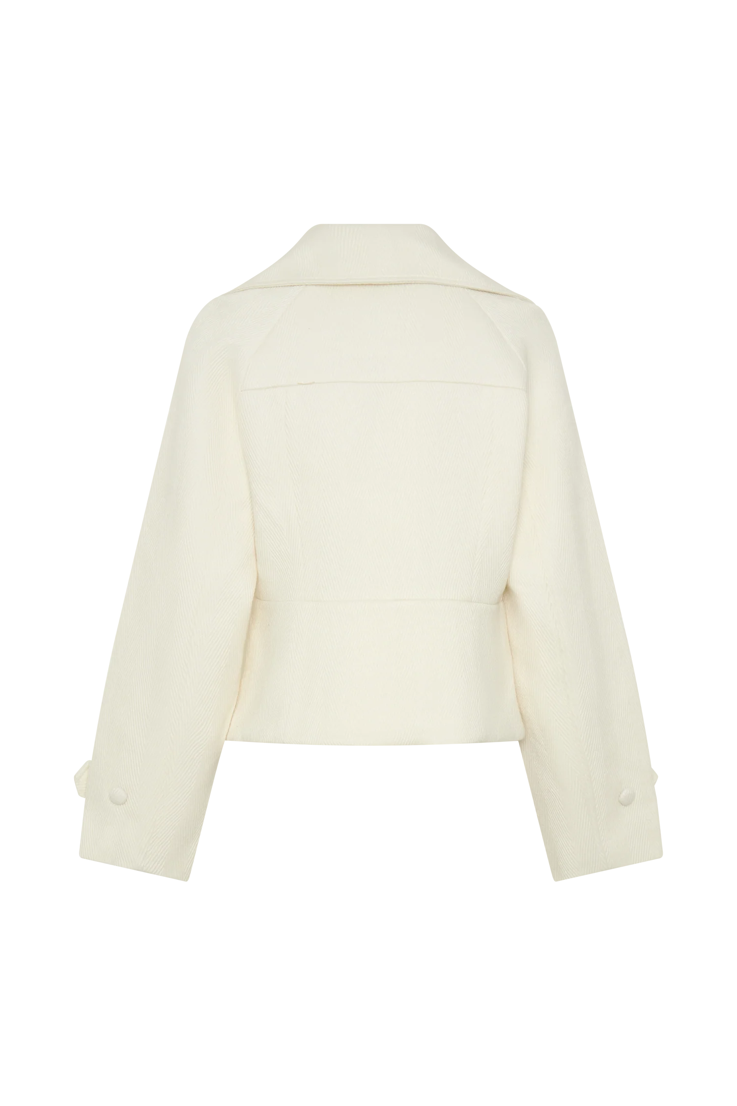 Elara Cropped Collared Jacket - Ivory