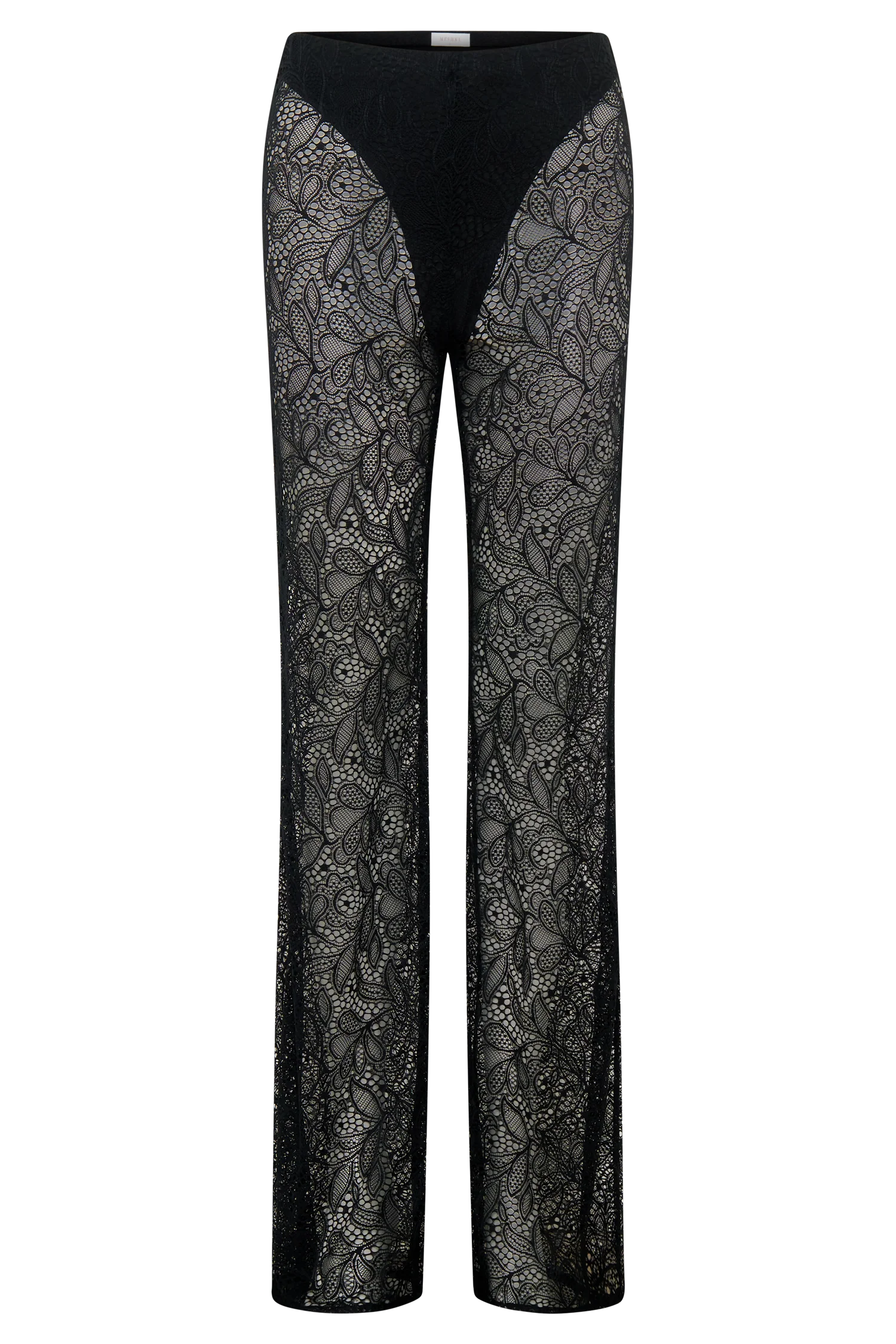 Theodosia Wide Leg Lace Pants - Black