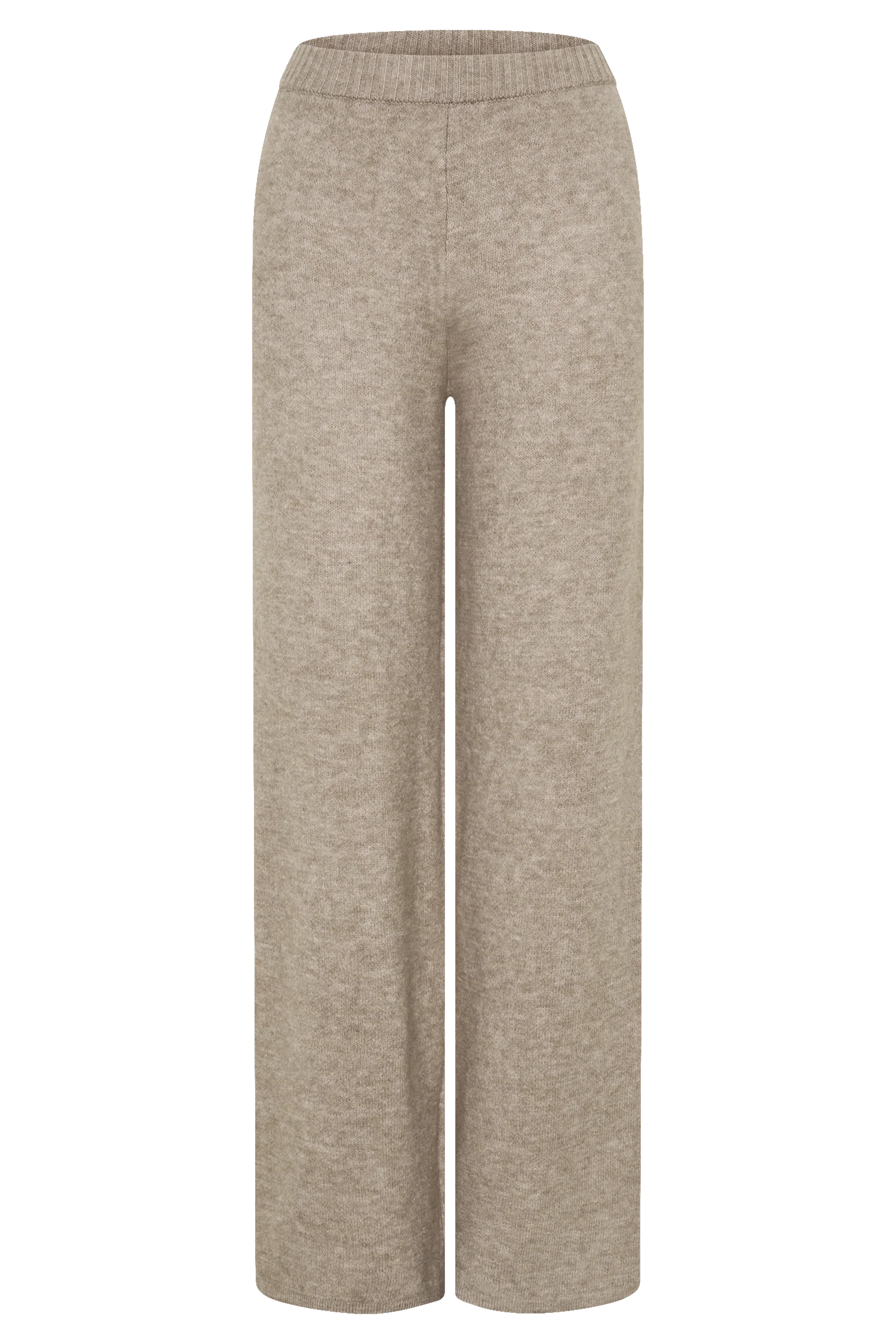 Evan Knit Wide Leg Pants - Beige Marle