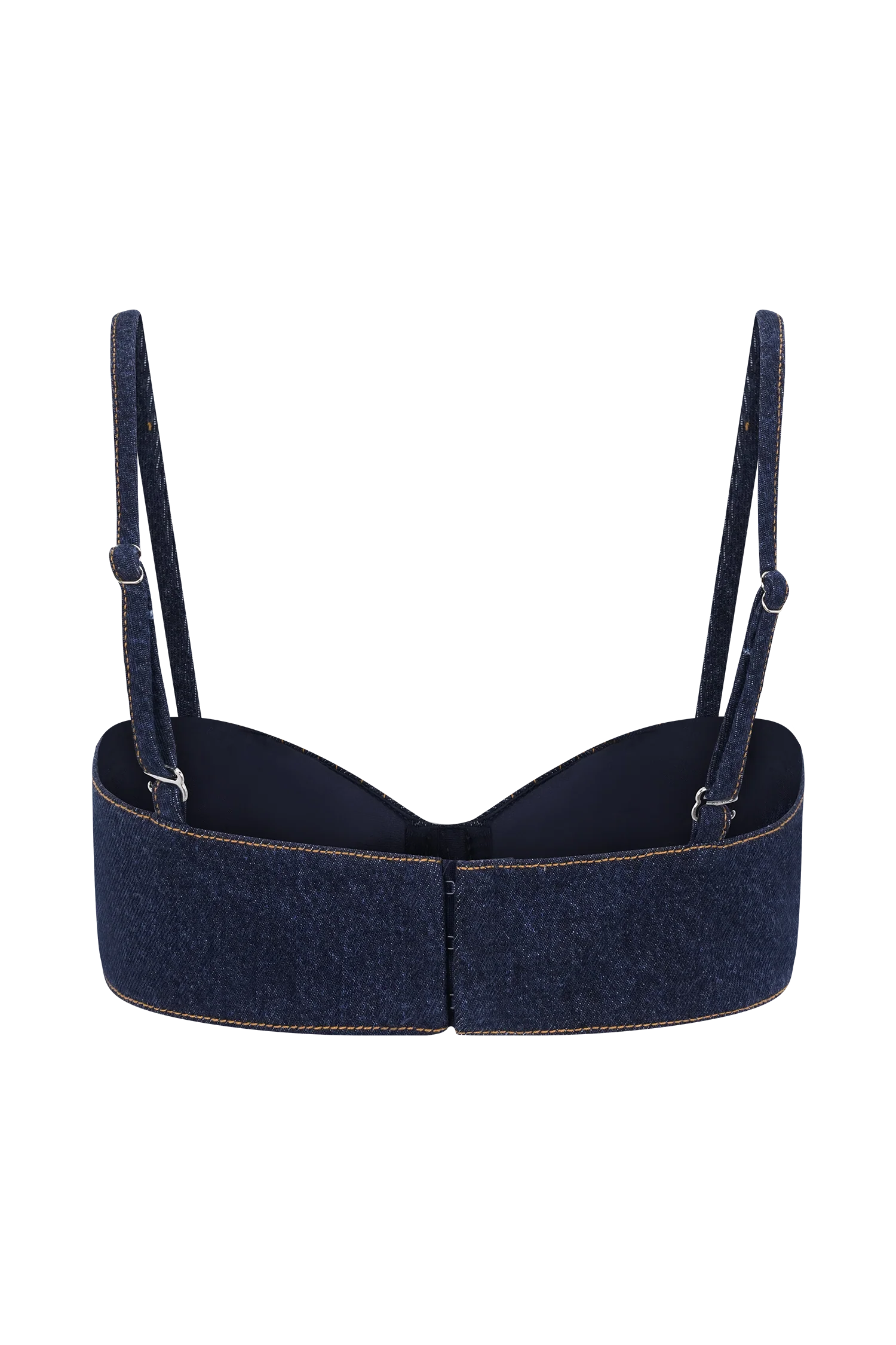Belle Denim Cropped Bralette - Indigo Blue