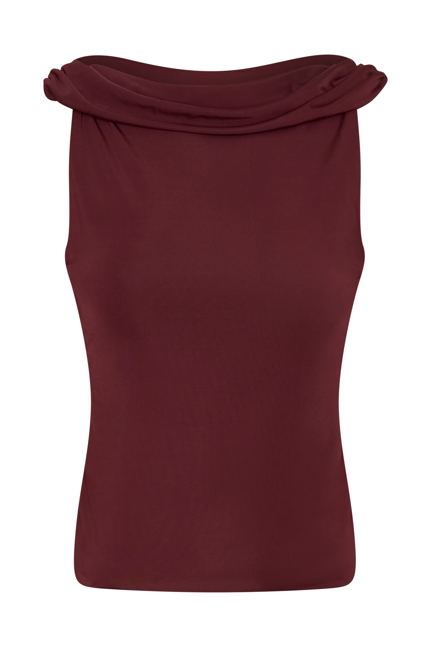 Bridget Slinky Cowl Back Top - Burgundy