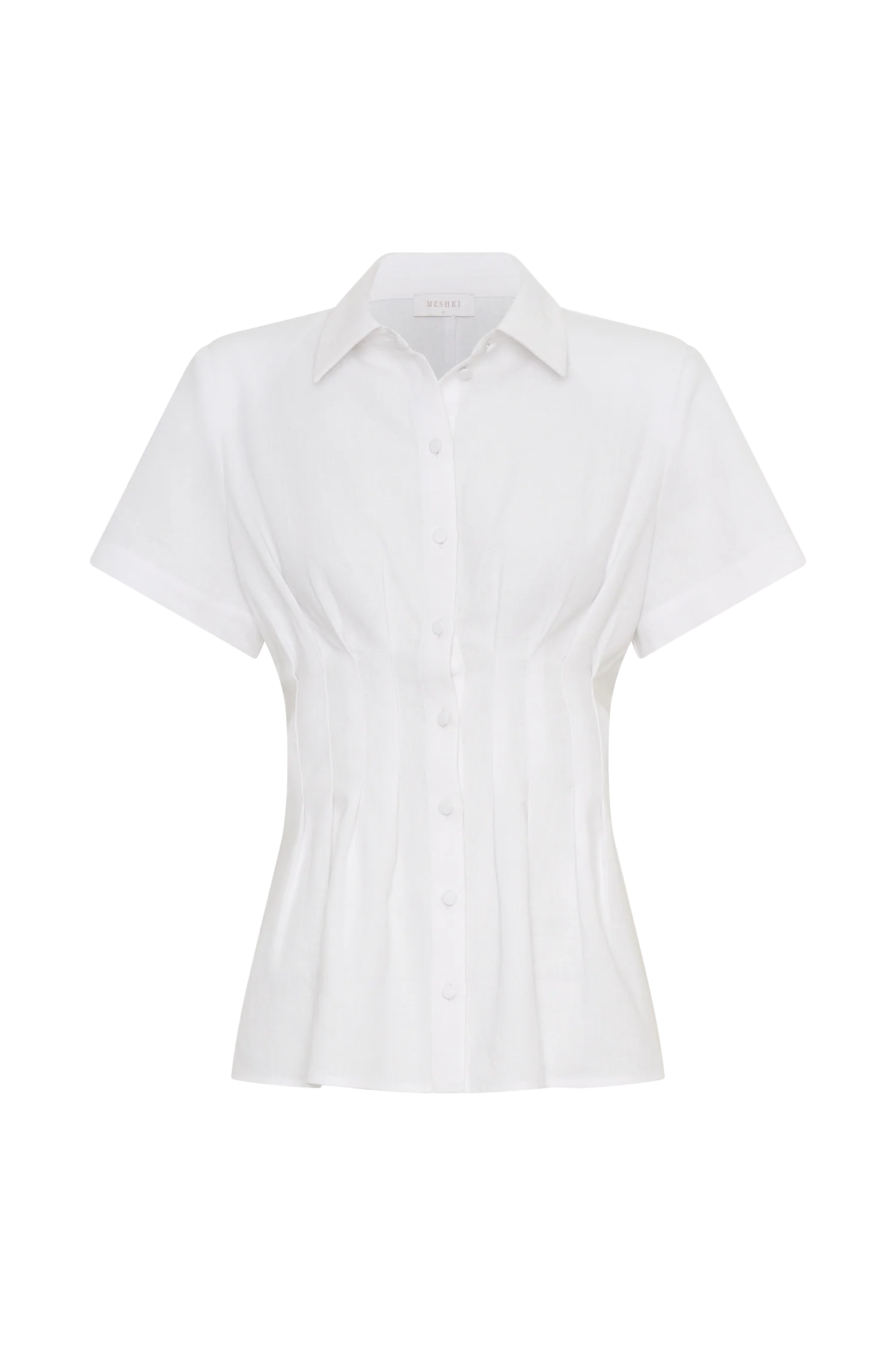 Selma Short Sleeve Linen Shirt - White
