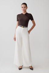 Shae Wide Leg Denim Jeans - White