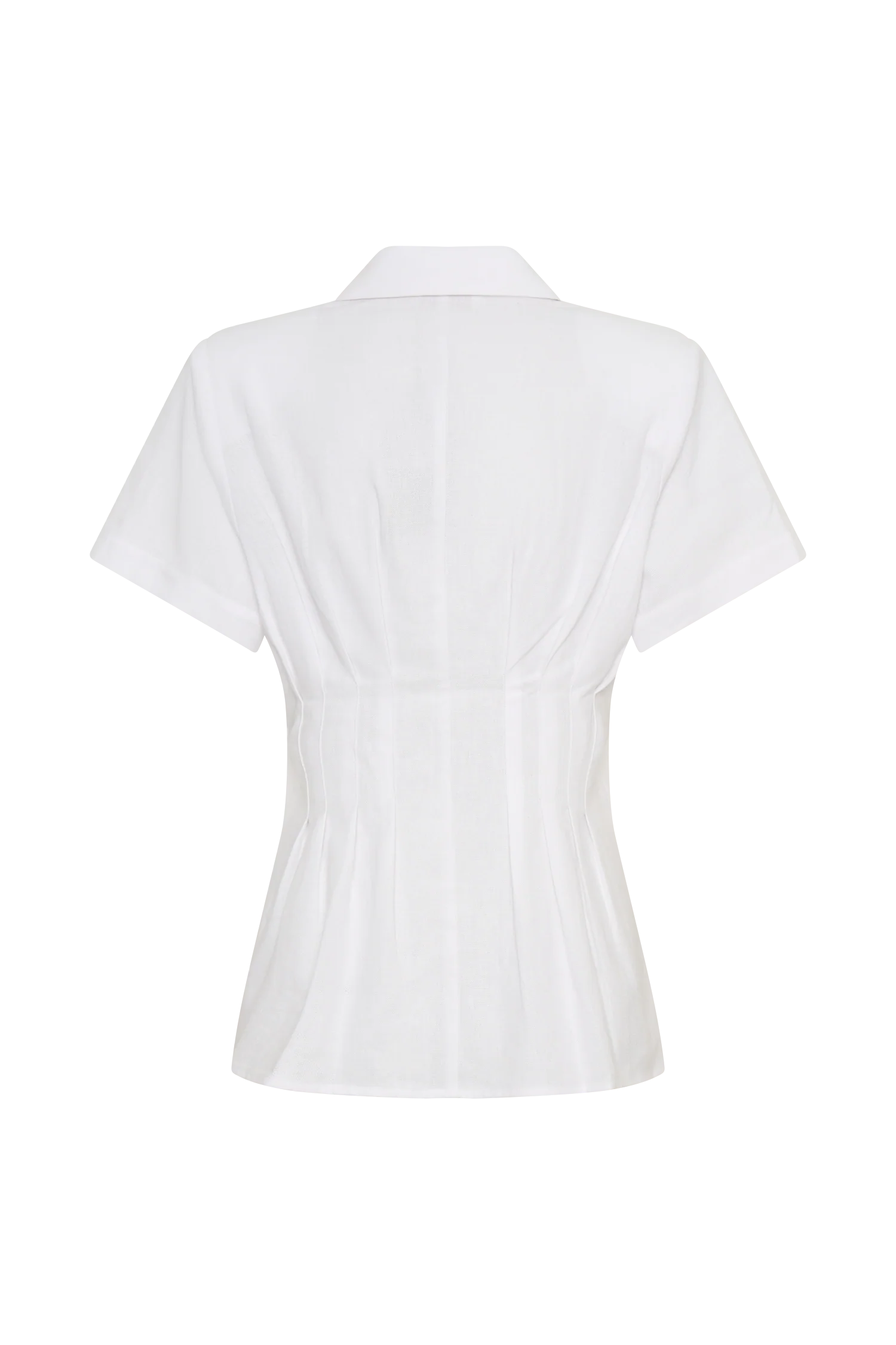 Selma Short Sleeve Linen Shirt - White