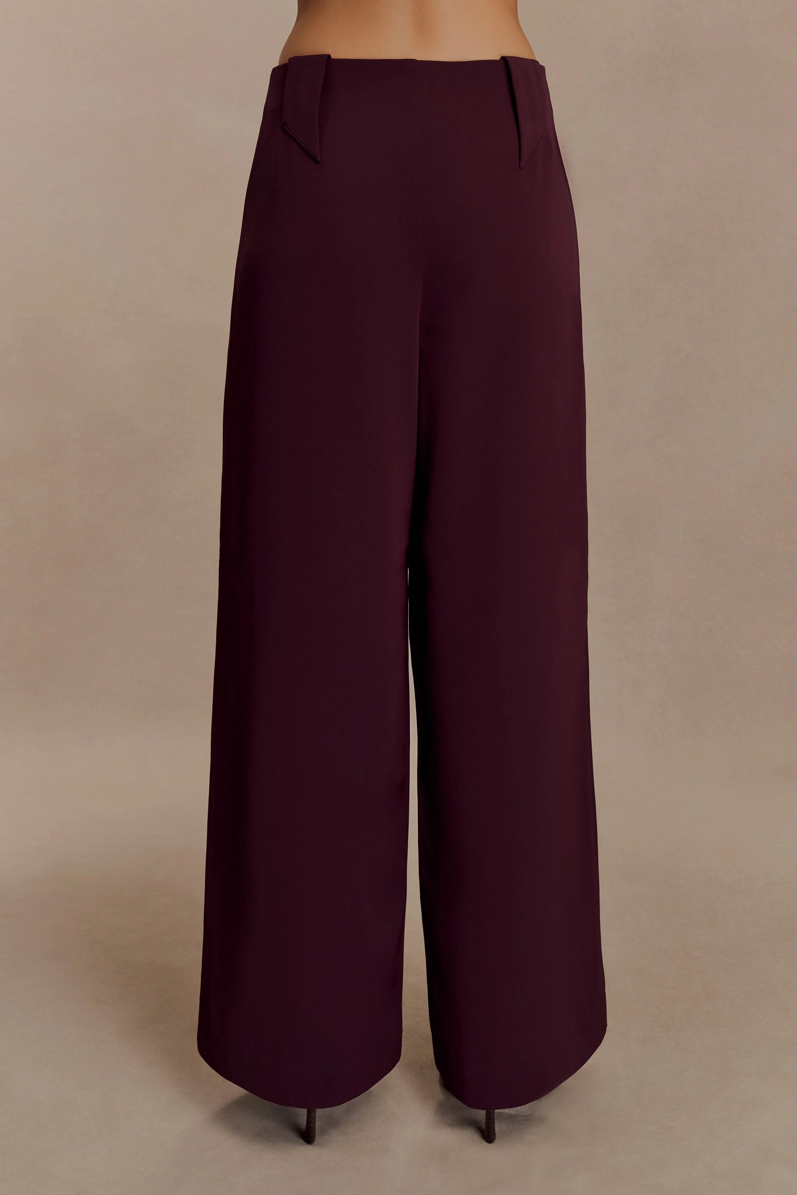 Arlo Wide Leg Suiting Trouser - Mahogany