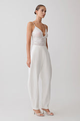 Jasper Sheer Plunge Lace Bodysuit - Ivory