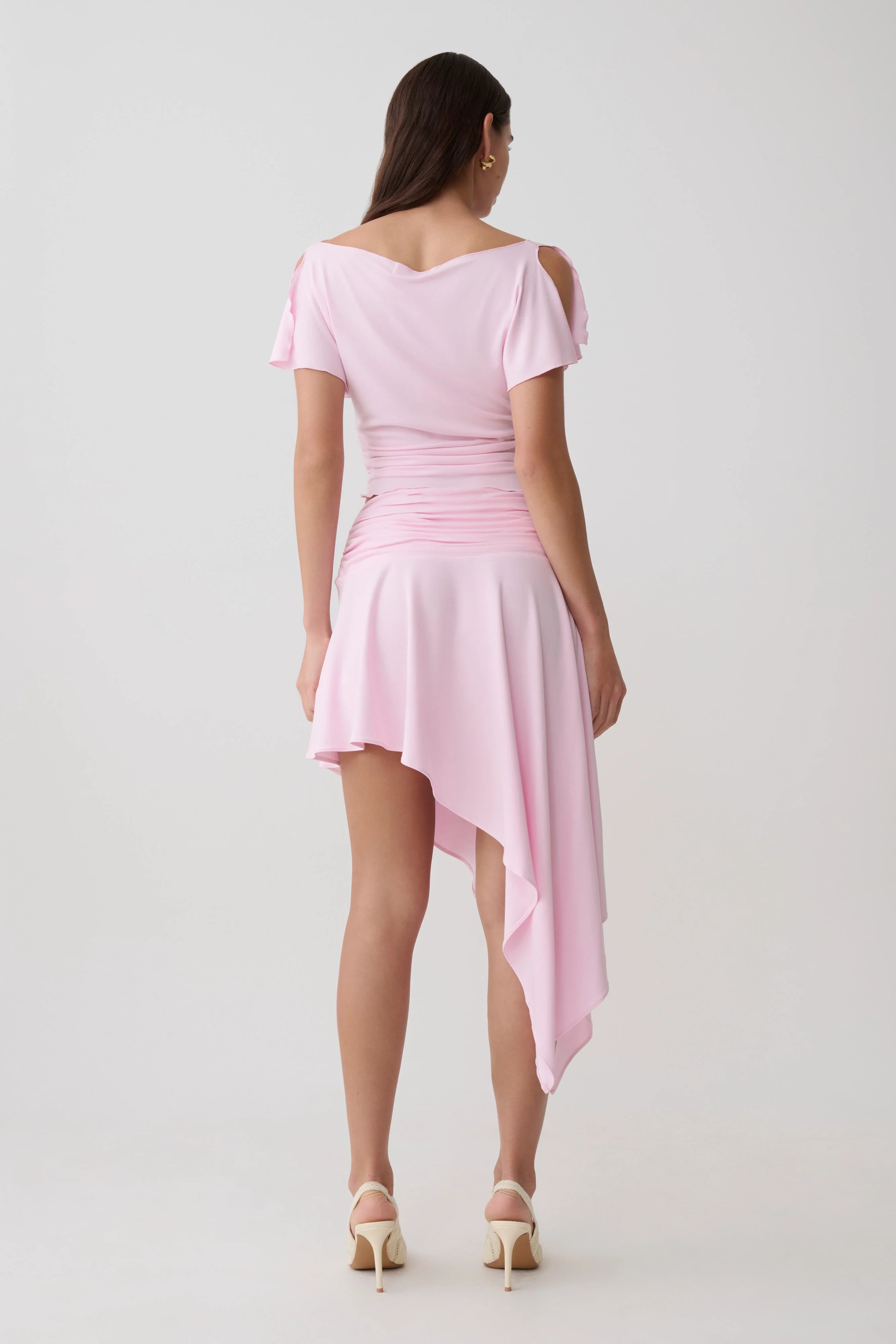 Talise Modal Flounce Short Sleeve Top - Ballet Pink