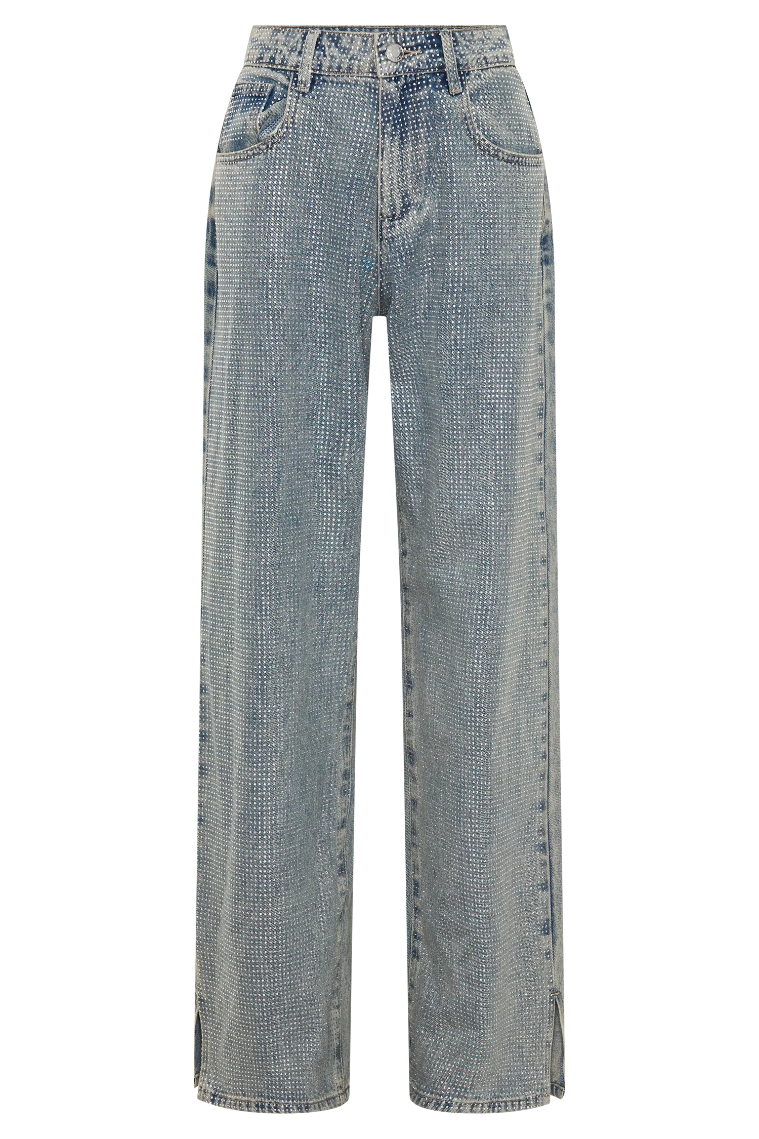Tyla Diamante Denim Jeans - Blue/Green