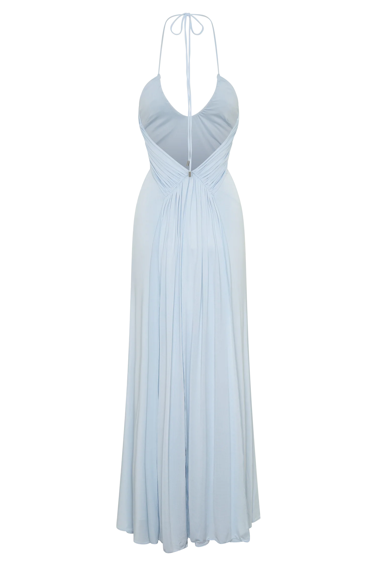 Maely Gathered Slinky Maxi Dress - Pale Blue