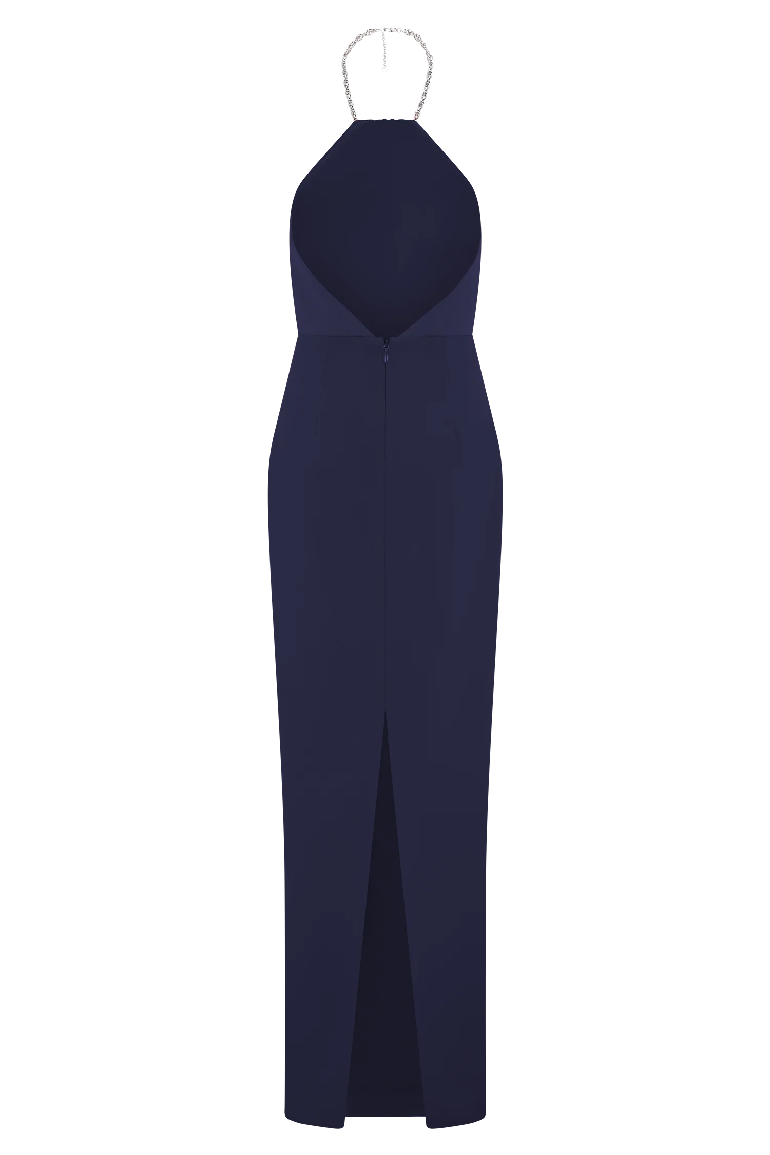 Elina Satin Necklace Maxi Dress - Navy