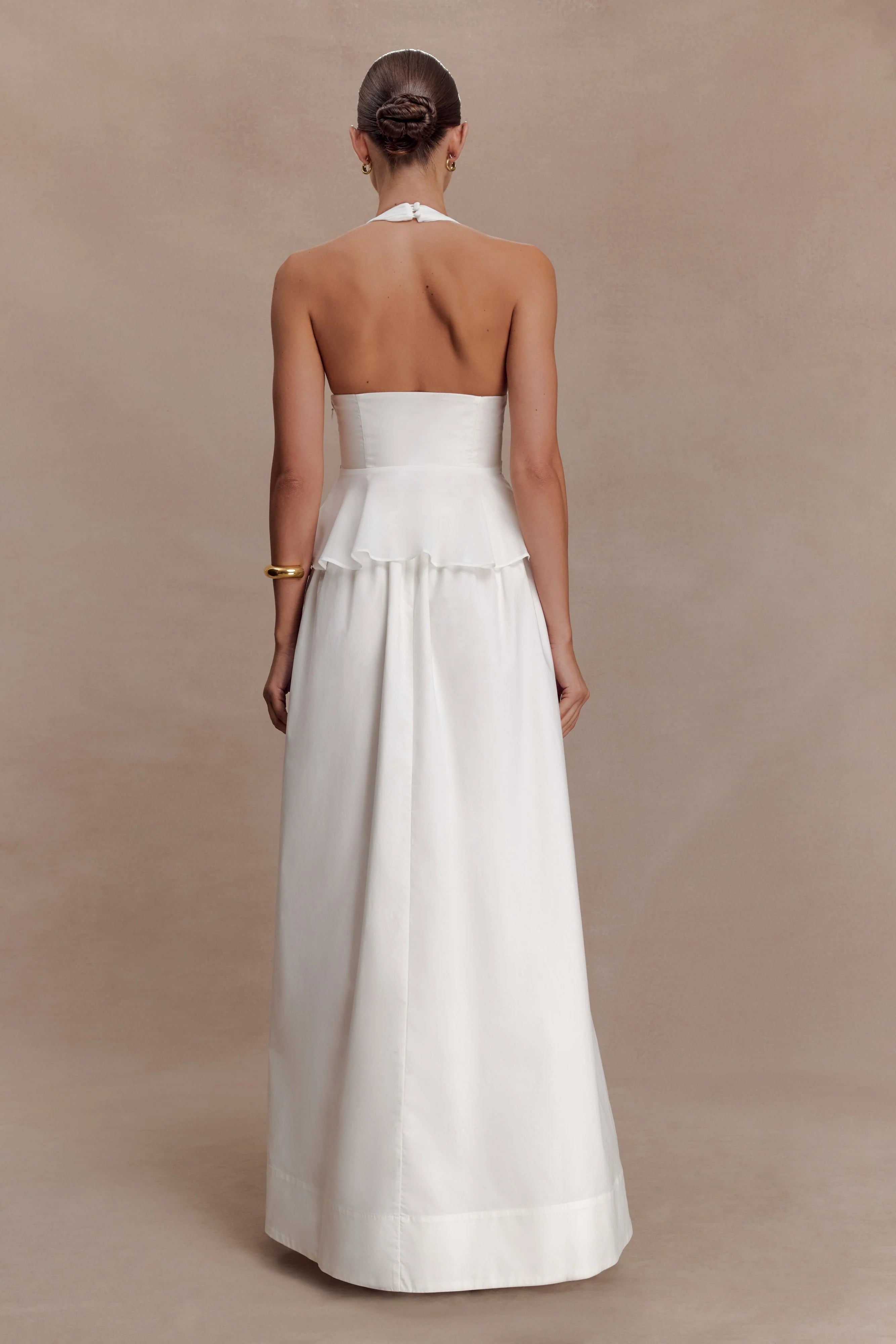 River Gathered Maxi Skirt - White